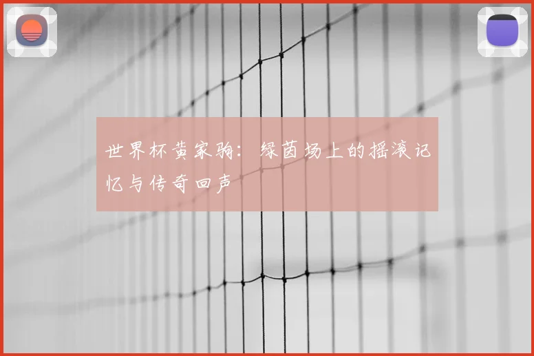 世界杯黄家驹：绿茵场上的摇滚记忆与传奇回声